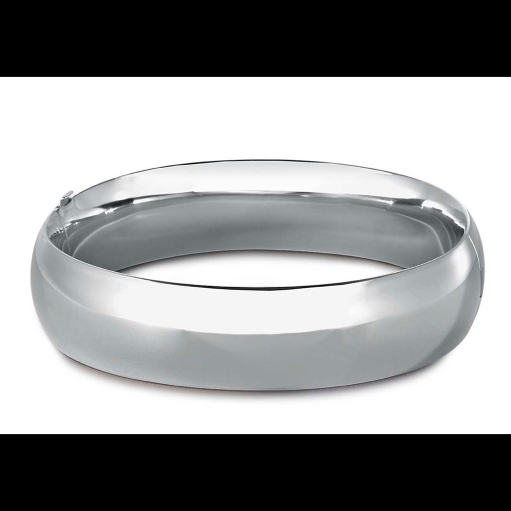 Wide Rounded Bangle Silver Bracelet - image 1